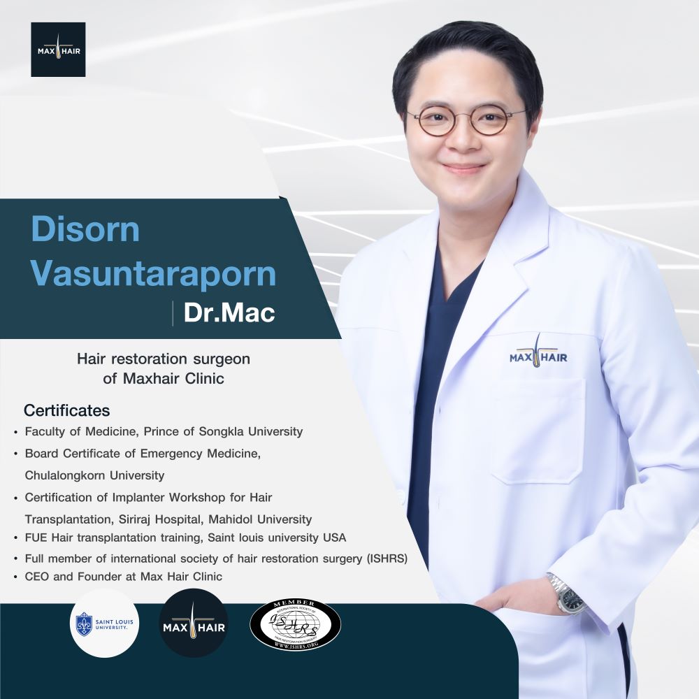 Dr.Disorn Vasuntaraporn, Hair restoration surgeon of Maxhair Clinic