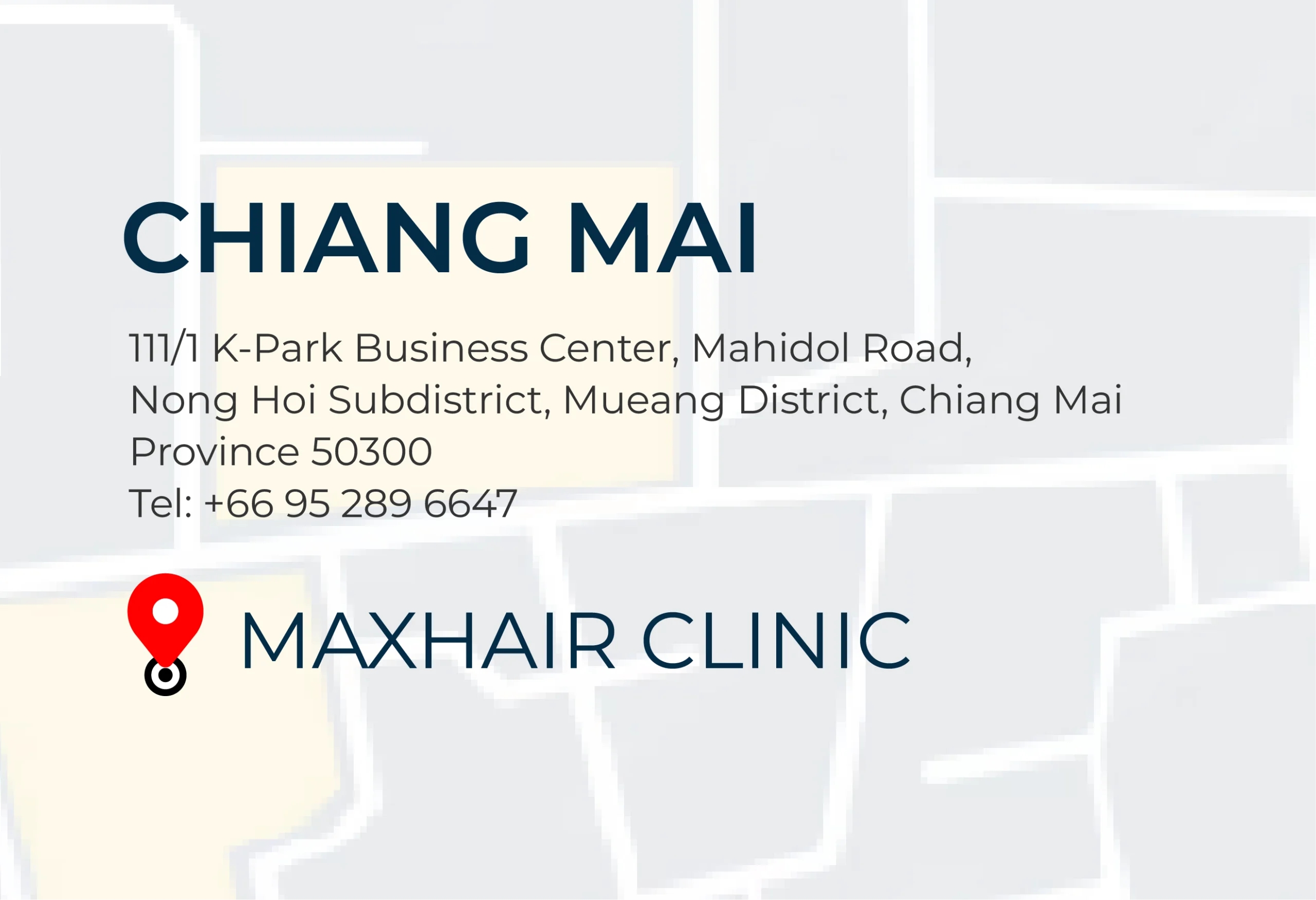 Address and location of Max Hair Clinic's Chiang Mai branch