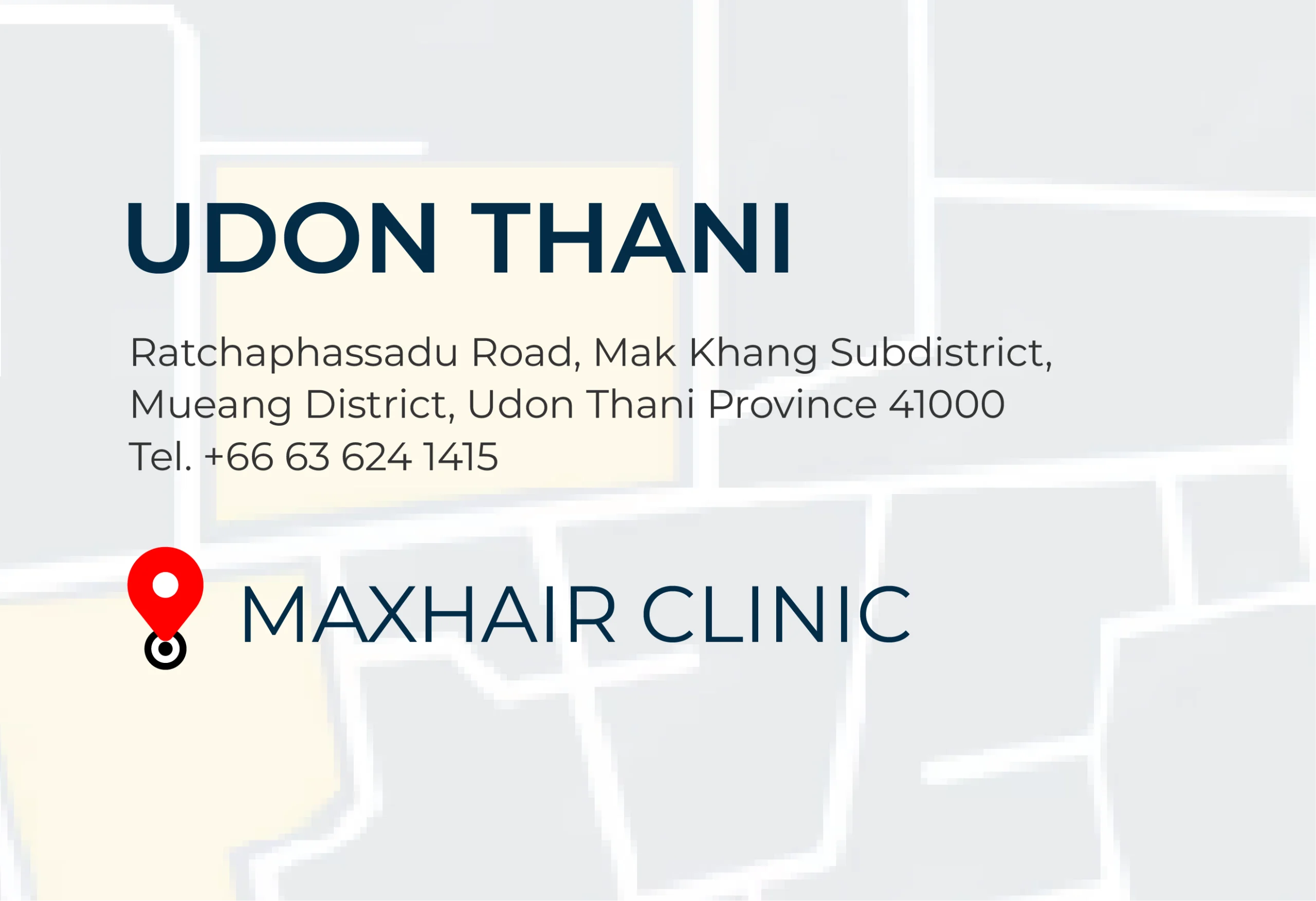 Address and location of Max Hair Clinic's Udon Thani branch