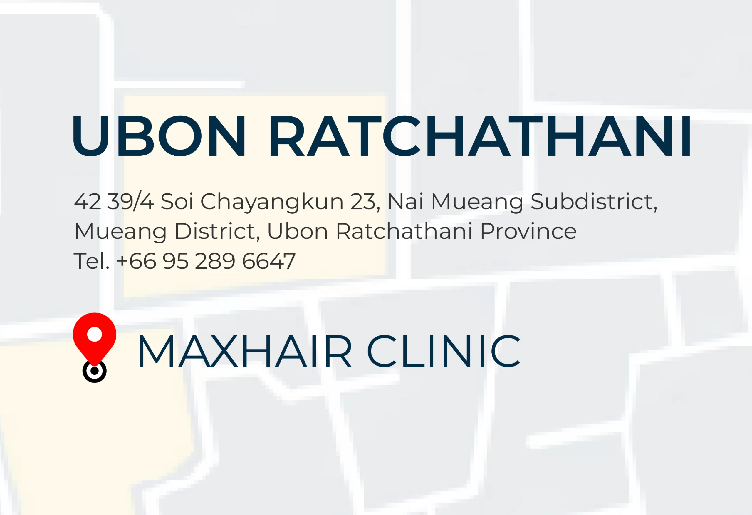 Address and location of Max Hair Clinic's Ubon Ratchathani branch