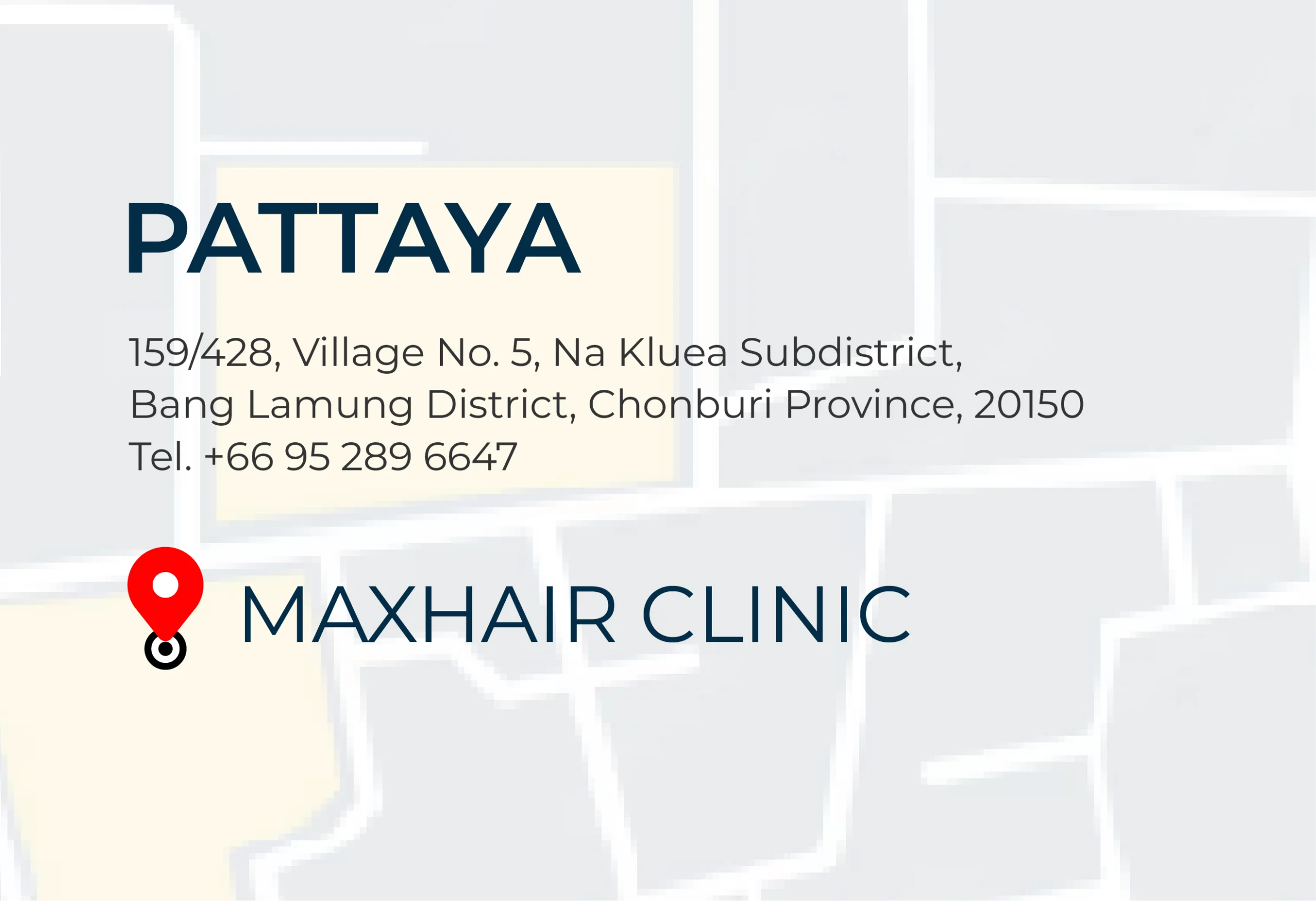 Address and location of Max Hair Clinic's Pattaya branch